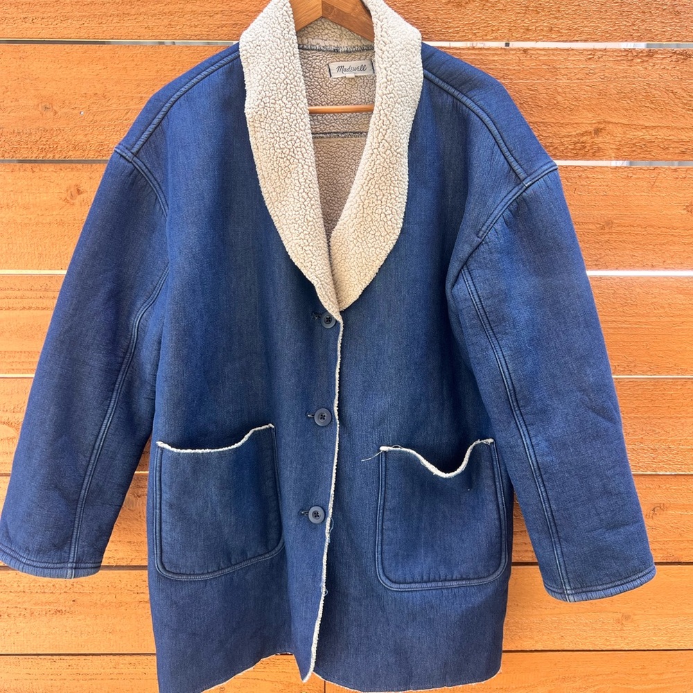 Madewell Sherpa-Bonded Denim Cocoon Coat